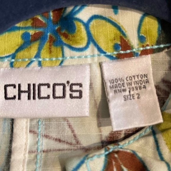 Chico’s Bold Floral Printed Zip Front Jacket - Picture 7 of 7